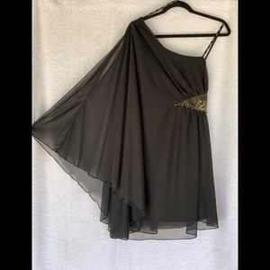 Asymmetrical Black XOXO Size 7 Cocktail Dress